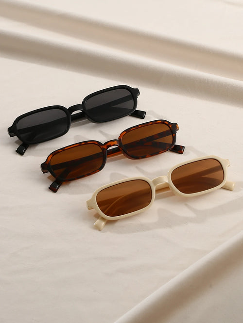3pcs women's oval frame black tortoiseshell color matching combination