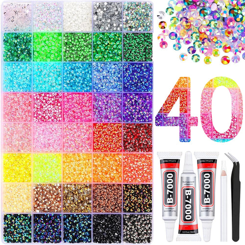 Multicolor Jelly Rhinestones for Bedazzling Bedazzler Kit with Tweezer