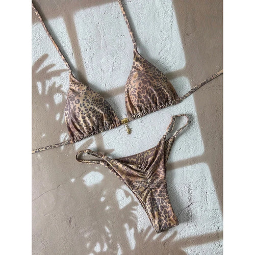 Sexy Leopard Push Up Bikinis Two Piece Bathing Suits 2026 Micro Bikini