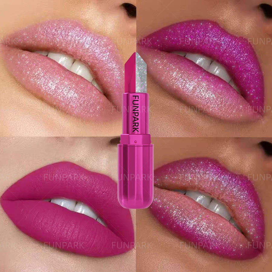 1PC Sexy Glitter Two-tone Lipstick Matte Lipsticks Cosmetics Easy to
