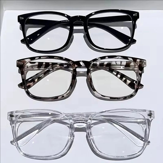1/3PCS Minimalist Square Transparent Lens Glasses - Blue Light Barrier