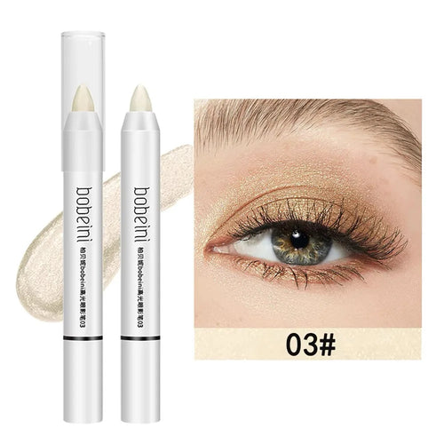 The 3-color highlighter eyeshadow pencil is waterproof and