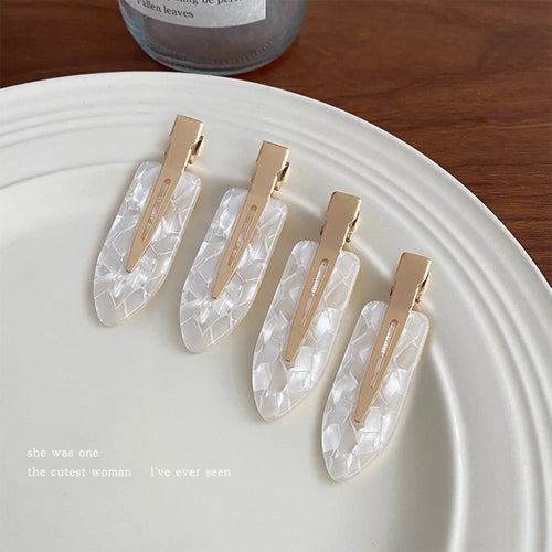 4pcs Simple Mixed Color Hair Clips Side No Trace Bangs Duckbill Clips