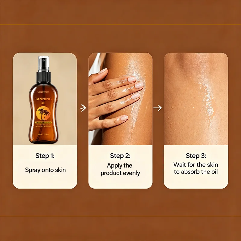 YUITIKUE Instant Bronze Tanning Oil Spray 80ml 5 Min Sunless Self