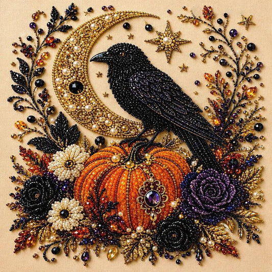Spooky Ghost Diamond Art Kit, Pearl Art, Halloween DIY Wall Decor for Adults & Beginners, Full Drill Gem Painting