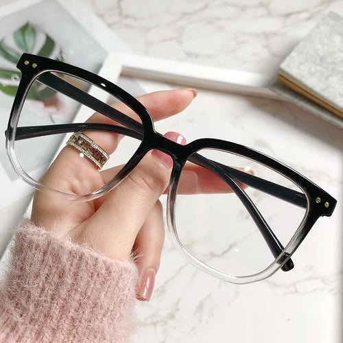 Transparent Computer Glasses Frame Women Men Anti Blue Light square