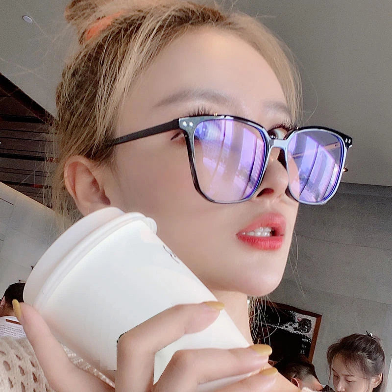 Transparent Computer Glasses Frame Women Men Anti Blue Light square