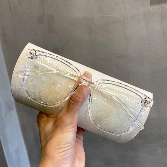 Transparent Computer Glasses Frame Women Men Anti Blue Light square