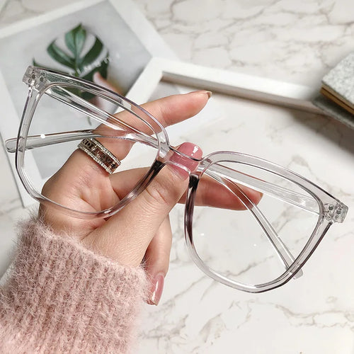 Transparent Computer Glasses Frame Women Men Anti Blue Light square