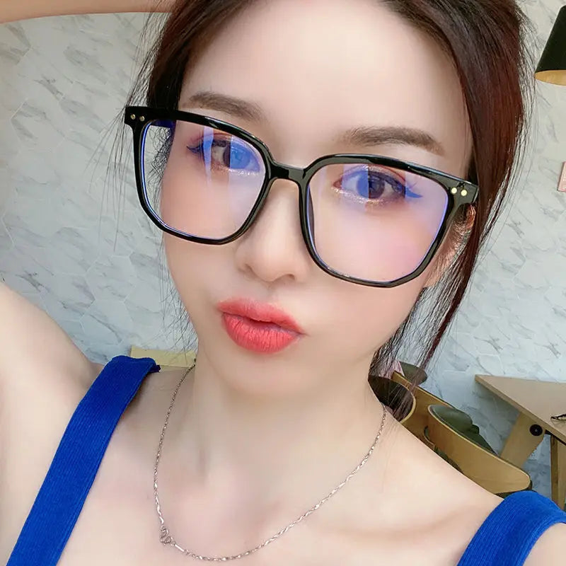 Transparent Computer Glasses Frame Women Men Anti Blue Light square