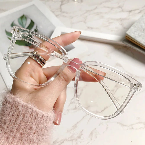 Transparent Computer Glasses Frame Women Men Anti Blue Light square