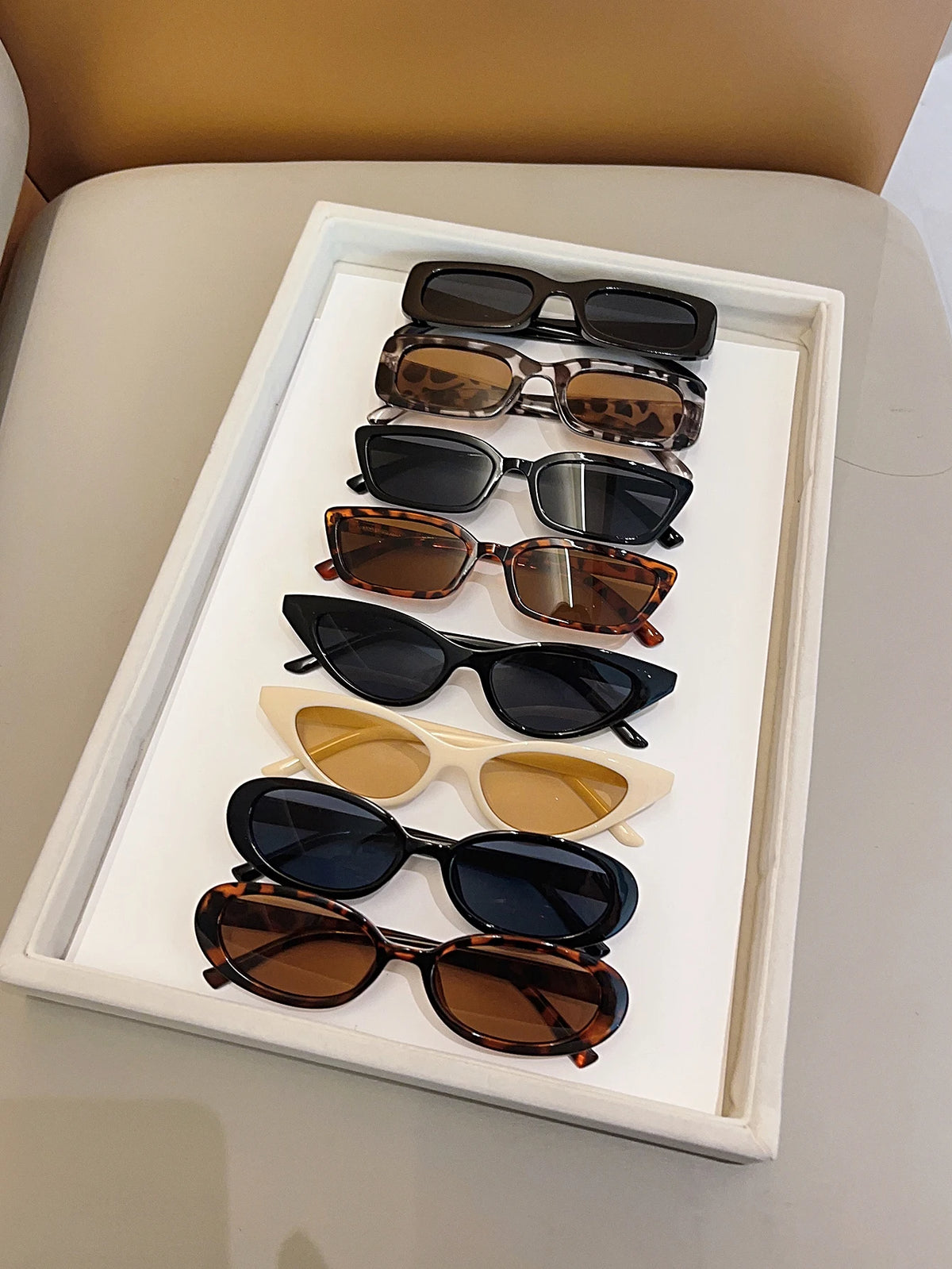 [Quality Pc]8Pcs/14Pcs women's mixed fashion glasses set/chic black,
