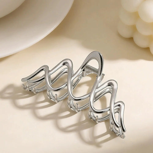 Punk Metal Hair Claw Clip for Thick Liquid Irregular Pattern Barrettes