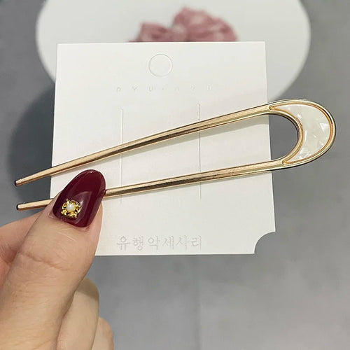 U-Shaped Hair Fork Fashion Tortoiseshell Acetate Hairpin Women