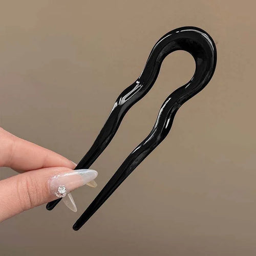 U-Shaped Hair Fork Fashion Tortoiseshell Acetate Hairpin Geometric