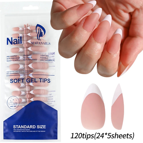 240/120Pcs Colorful French Short Square False Nails Full Cover Fake
