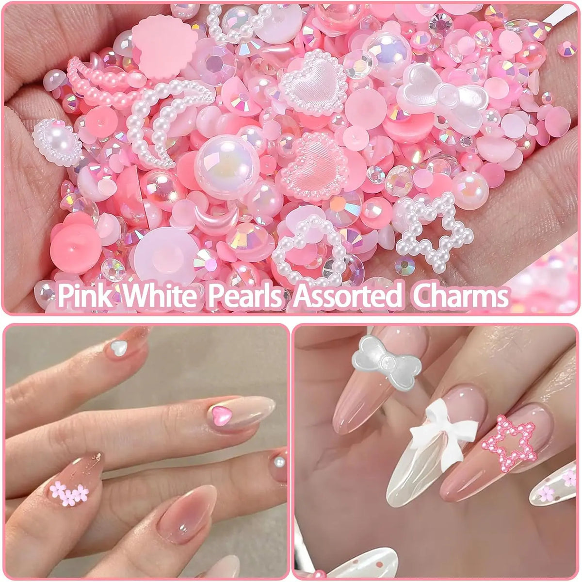 20g Random Mix Shapes for Bedazzling, Gems Pearls for Crafts Tumblers