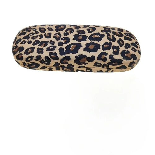 1 One Pack Luxury leopard print metal eyeglass case｜Durable stainless