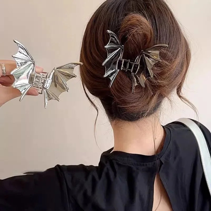 Halloween Black Spider Hair Claw Clips Gothic Metal Hair Clips Strong