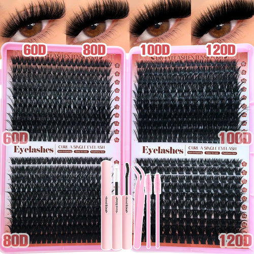 Show-Stopping Top & Bottom Lash Kit – 250/740 Cluster Shell Fluffy