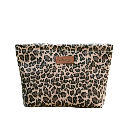 Leopard Print Large Makeup Bag - Stylish cute Toiletry Organizer