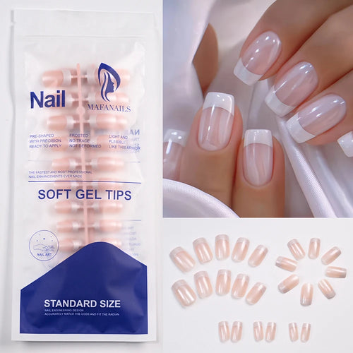 240/120Pcs Colorful French Short Square False Nails Full Cover Fake