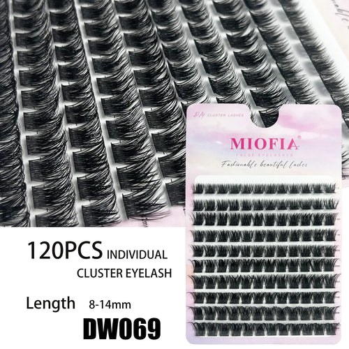 120 Cluster Individual Lashes D Curl 8-14mm Mixed Tray Natural Eyelash