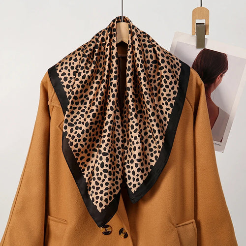 Fashion Leopard Print Silk Hairbands Scarf Women 2024 New Elagant