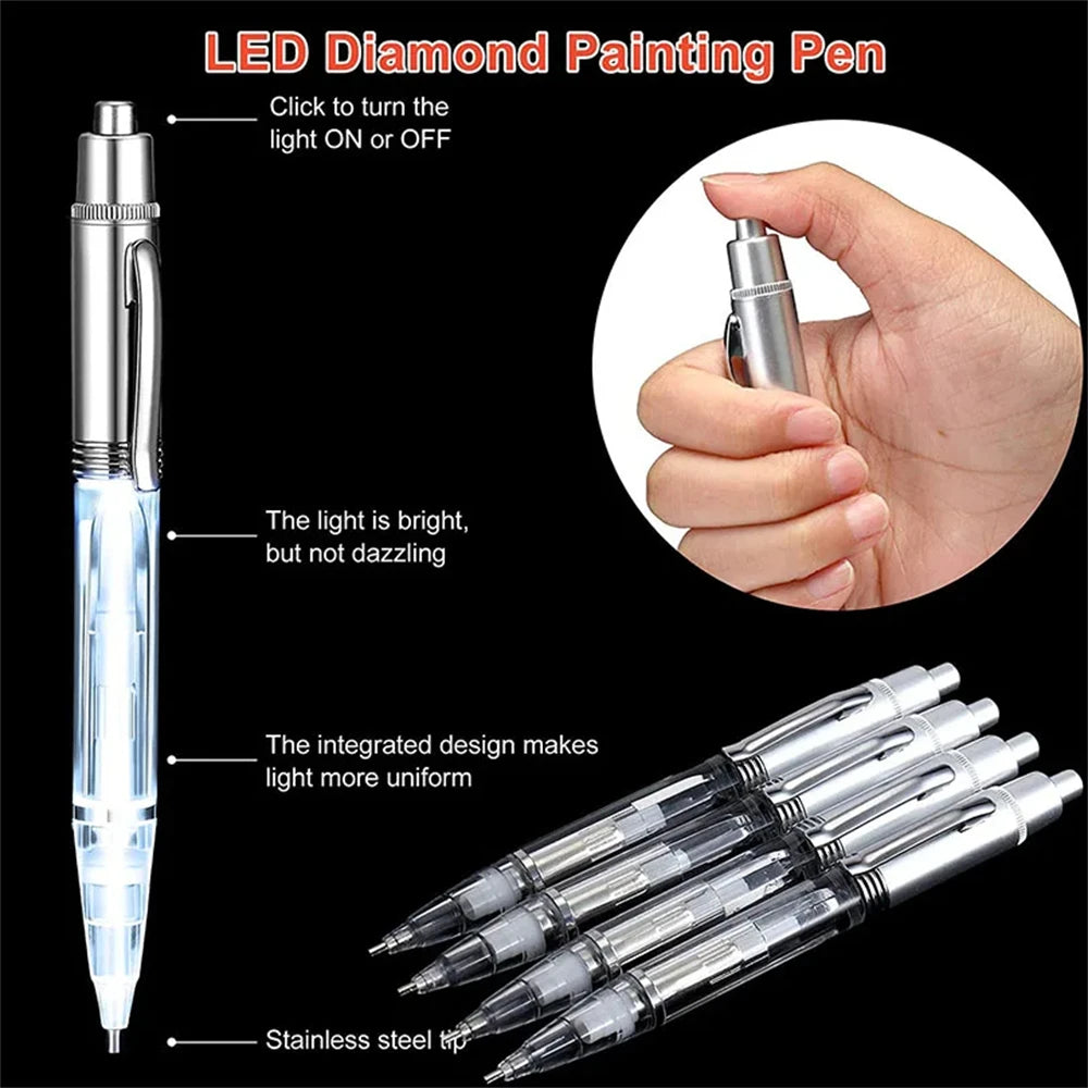 LED DIY Diamond Painting Pen with Light Illumination Drill Art Lighted