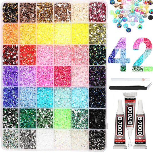 Multicolor Jelly Rhinestones for Bedazzling Bedazzler Kit with Tweezer