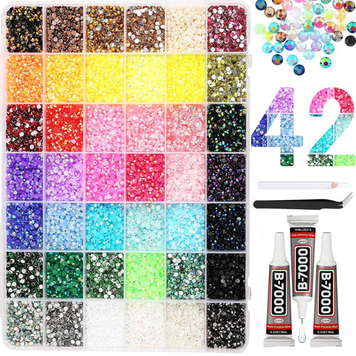 Multicolor Jelly Rhinestones for Bedazzling Bedazzler Kit with Tweezer