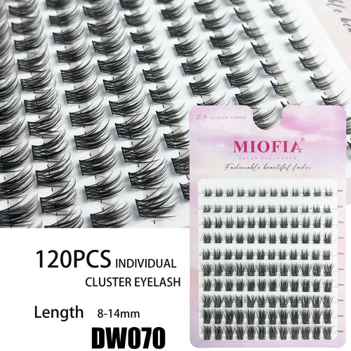 120 Cluster Individual Lashes D Curl 8-14mm Mixed Tray Natural Eyelash