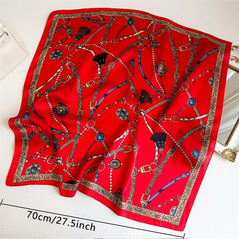 Fashion Leopard Print Silk Hairbands Scarf Women 2024 New Elagant