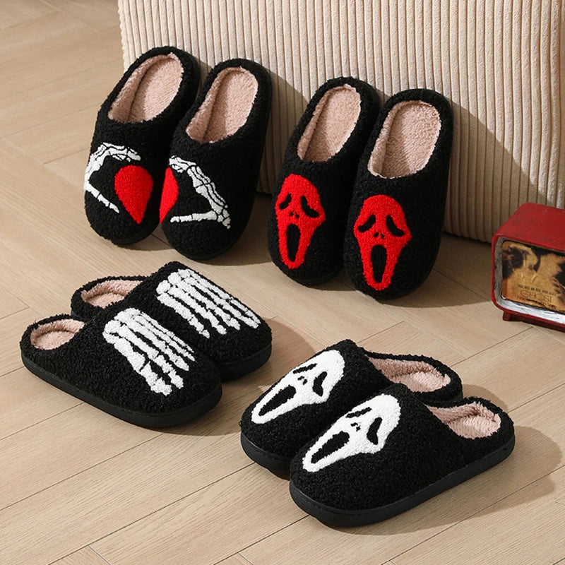 Autumn Winter Halloween Slippers Women Indoor Home Non Slip Warm