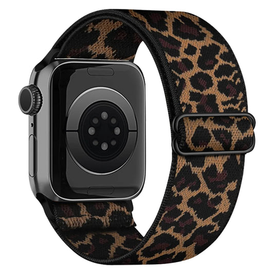 1 Pack Leopard Print Elastic Loop Band Compatible With Apple Watch