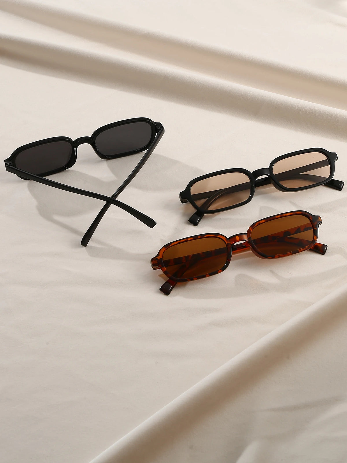 3pcs women's oval frame black tortoiseshell color matching combination