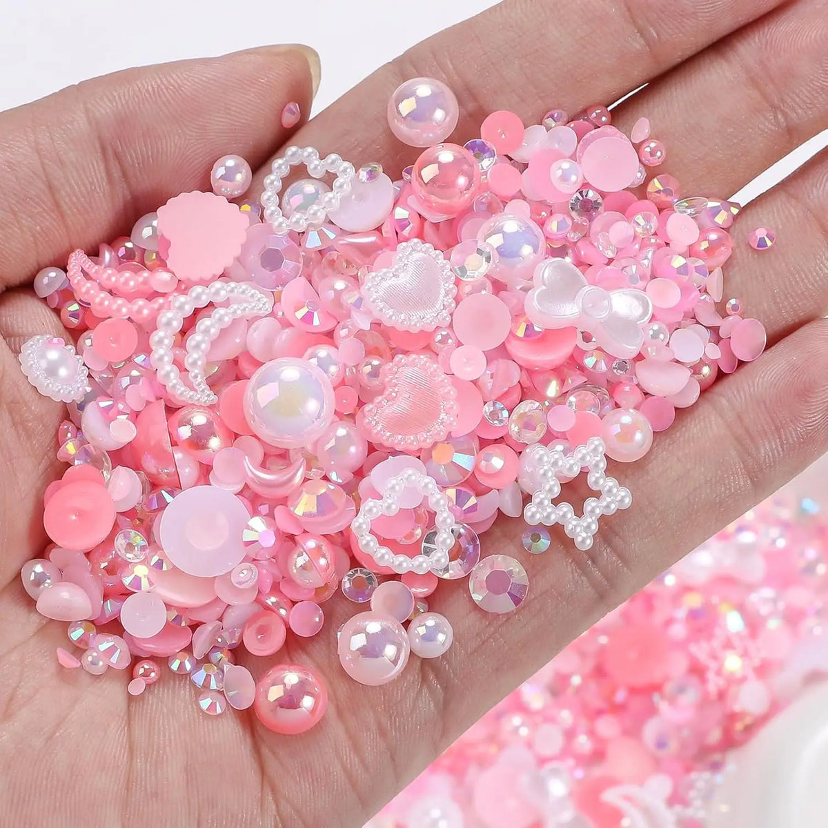 20g Random Mix Shapes for Bedazzling, Gems Pearls for Crafts Tumblers