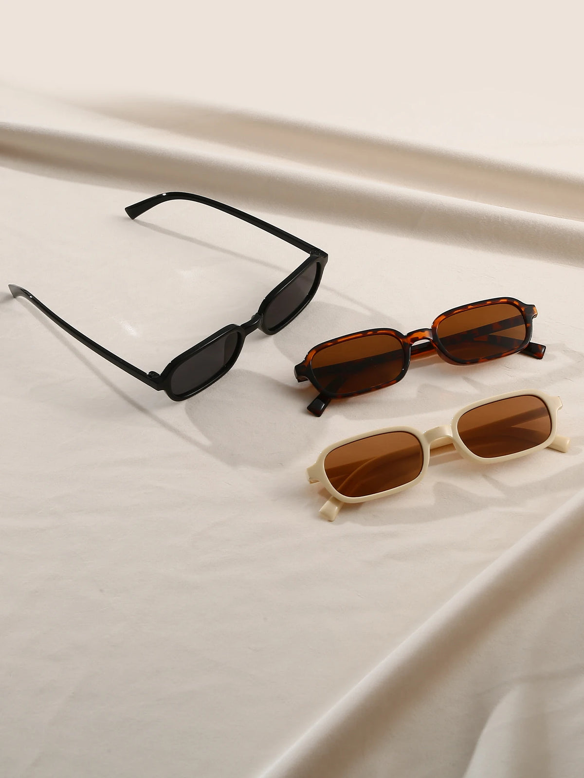 3pcs women's oval frame black tortoiseshell color matching combination