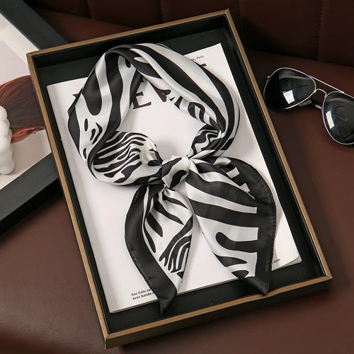 Fashion Leopard Print Silk Hairbands Scarf Women 2024 New Elagant