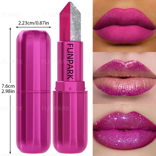1PC Sexy Glitter Two-tone Lipstick Matte Lipsticks Cosmetics Easy to