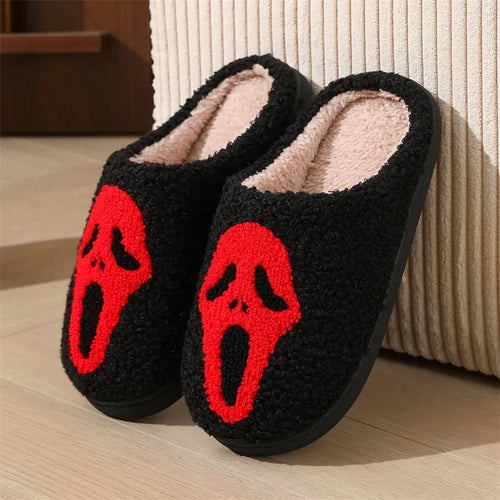 Autumn Winter Halloween Slippers Women Indoor Home Non Slip Warm