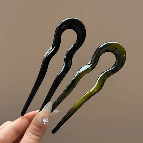 U-Shaped Hair Fork Fashion Tortoiseshell Acetate Hairpin Women