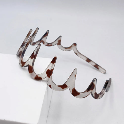 Fashion Wave Headbands for Women Color Retro Tortoiseshell Toothed