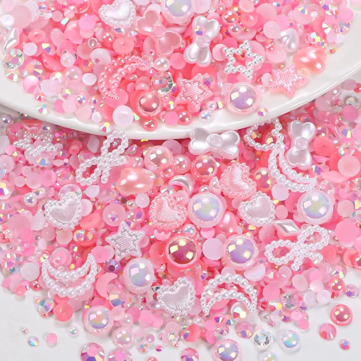20g Random Mix Shapes for Bedazzling, Gems Pearls for Crafts Tumblers