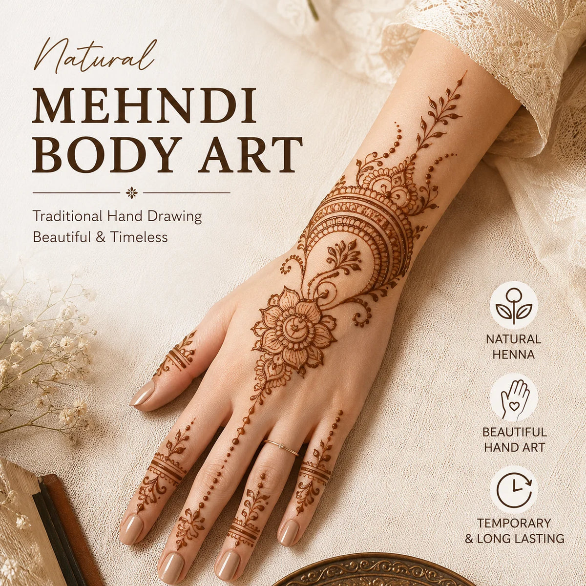 GOLECHA Brown Henna Freckle Tattoo Paste 30g Natural Body Paint Cone