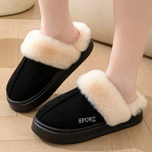 Casual Fluffy Slippers Women House Winter Plush Designer Shoes Ladies