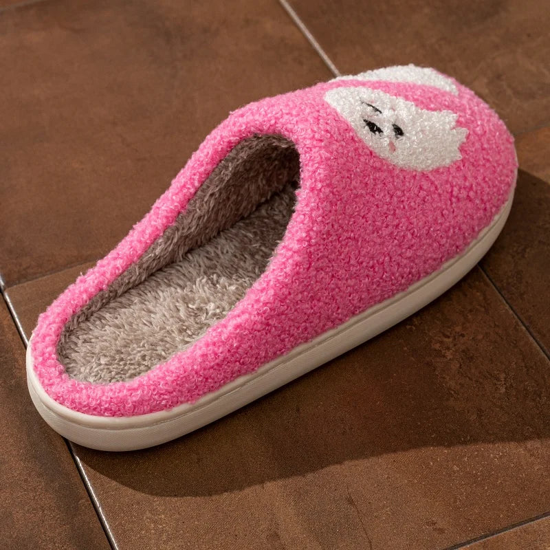 Halloween Slippers Women's Winter Pink Cute Ghost Indoor Cartoon