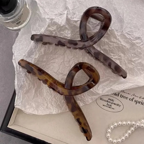 Retro Leopard Print High-Grade Large Clip Hair Accessories For Women