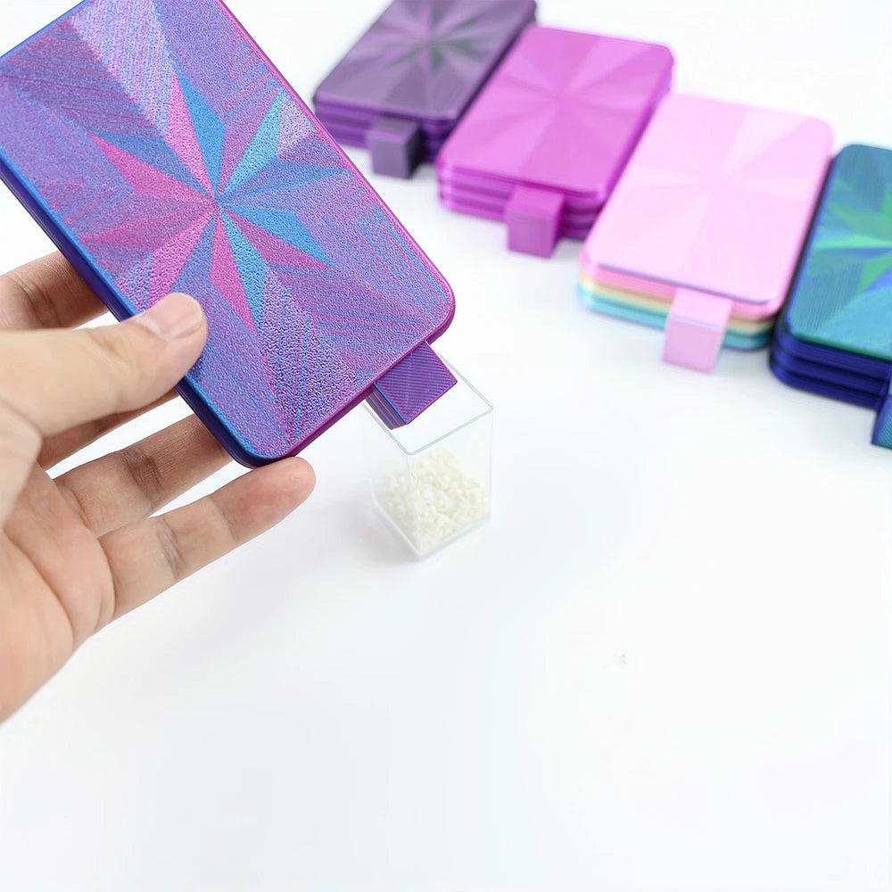 Gradient Color Diamond Art Tray With Lid, Diamond Painting Storage