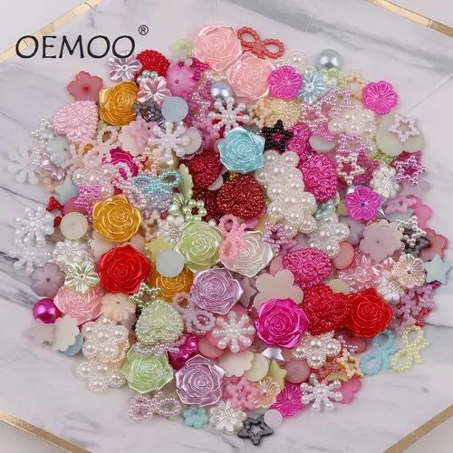 20g Random Mix Shapes for Bedazzling, Gems Pearls for Crafts Tumblers